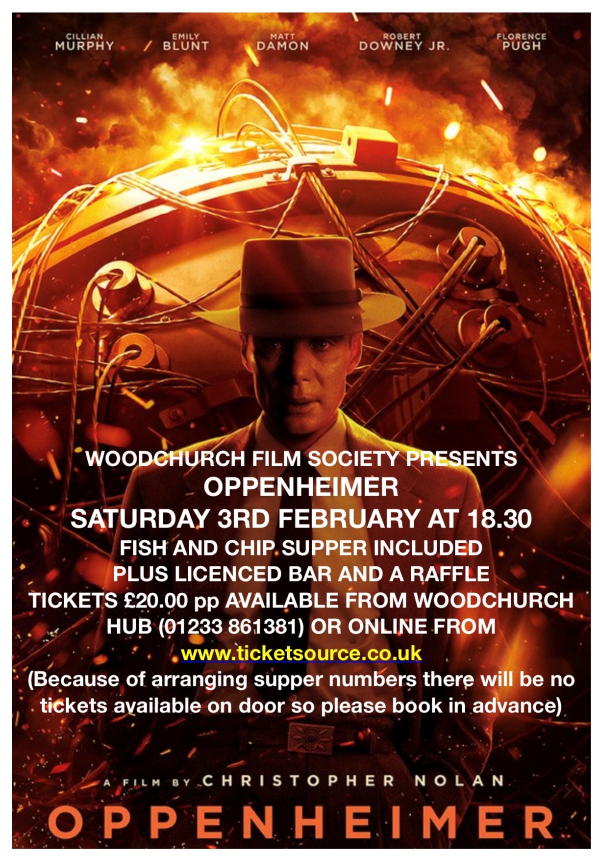 First Film Night 2024 3rd February OPPENHEIMER Woodchurch   Oppenheimer Poster 